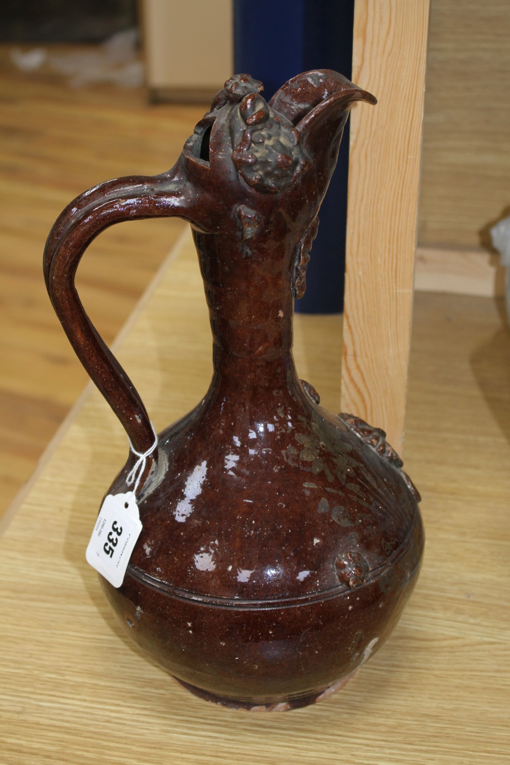 A Turkish Cannakale pottery ewer, 19th century,